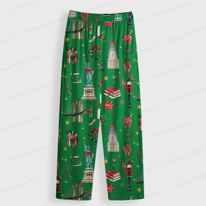 Pagewings Christmas Reading Unisex Button-Up Pajama Set