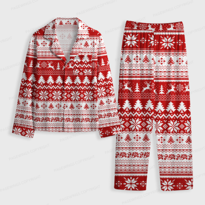 Pagewings Christmas Reading Unisex Button-Up Pajama Set