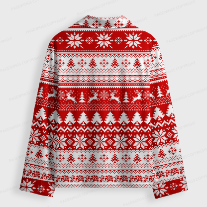 Pagewings Christmas Reading Unisex Button-Up Pajama Set