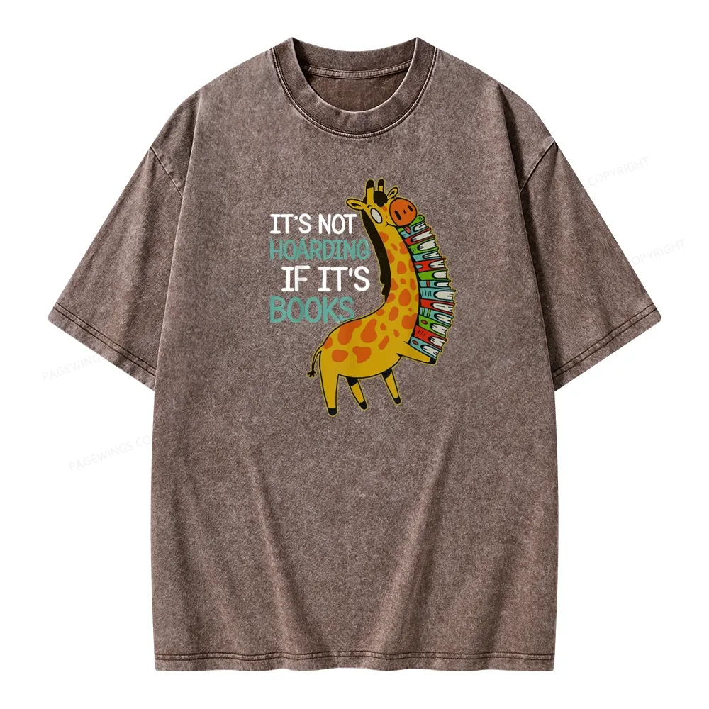 Pagewings It's Not Hoarding If It's Books Unisex Washed T-shirt