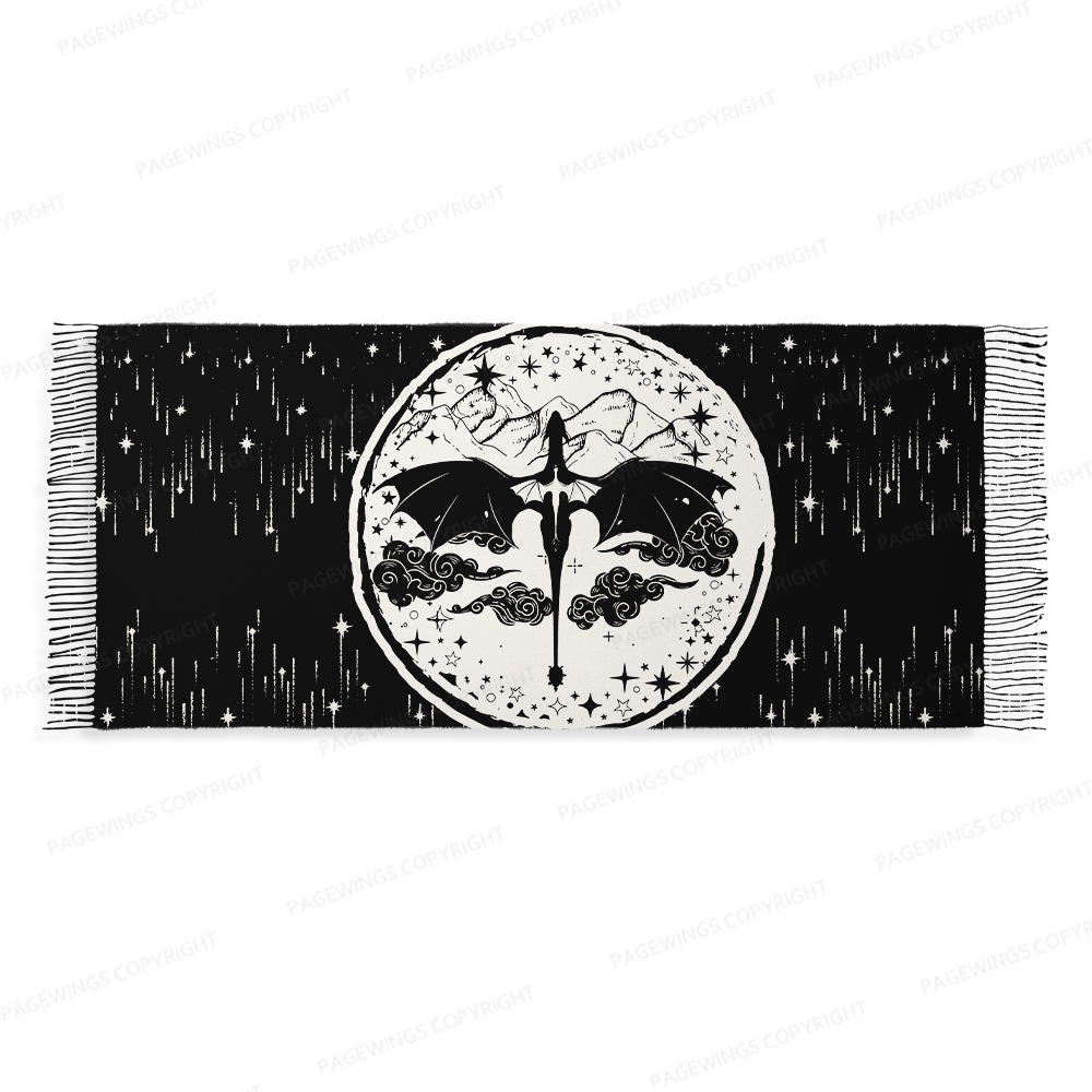Pagewings Fantasy Bookish Long Fringe Scarf 