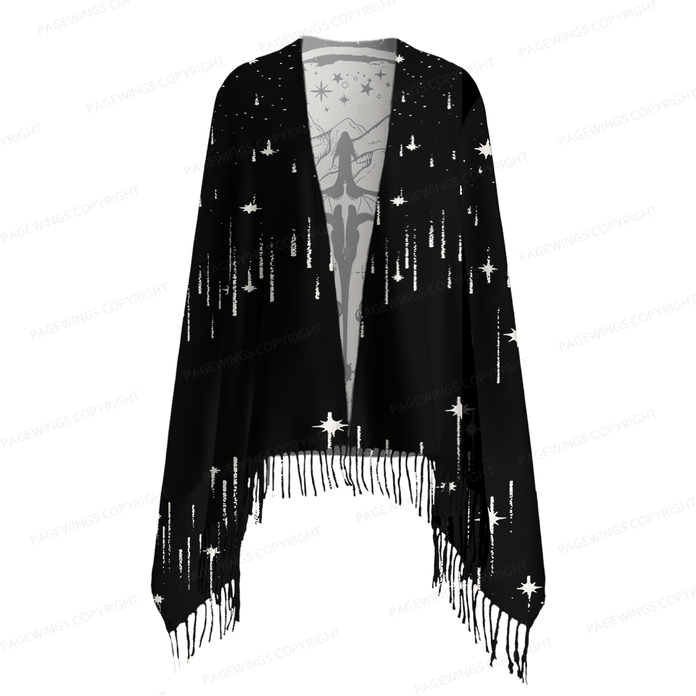 Pagewings Fantasy Bookish Long Fringe Scarf 