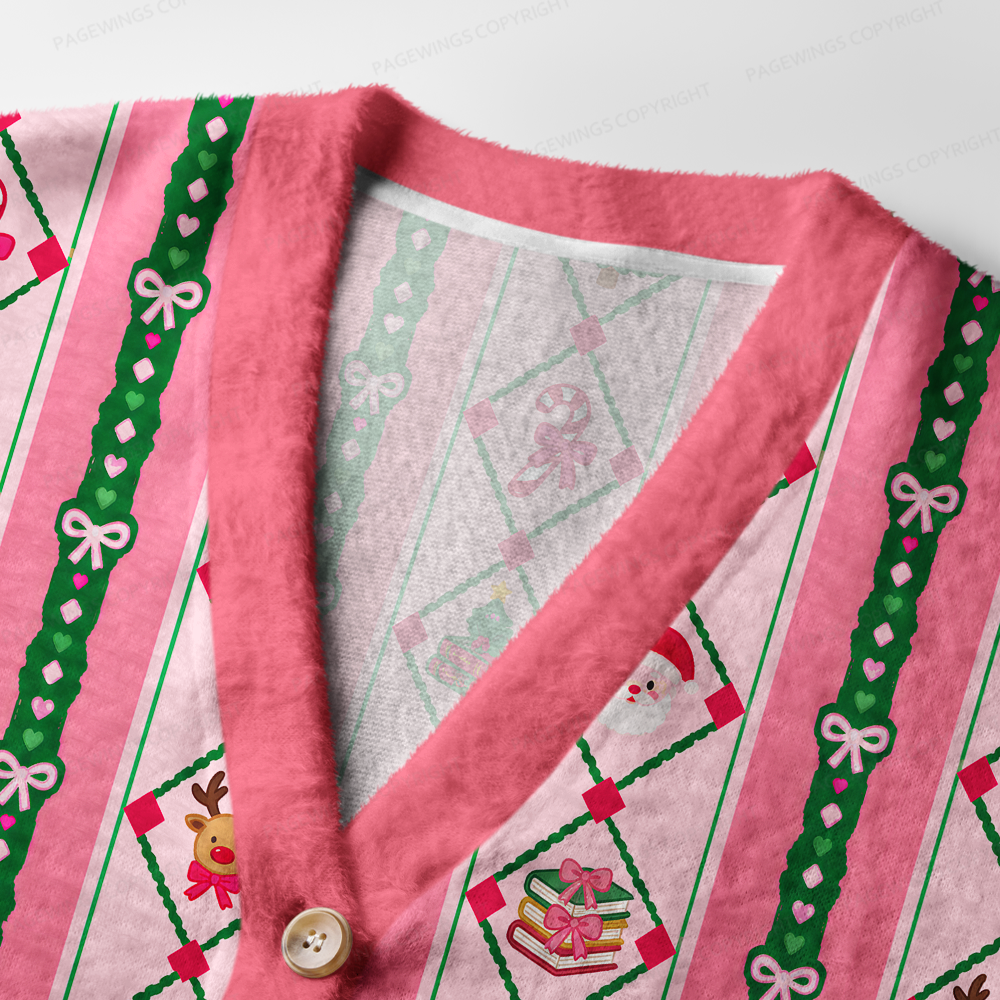 Pagewings Christmas Bookish Light Knit Unisex Cardigan Sweaters