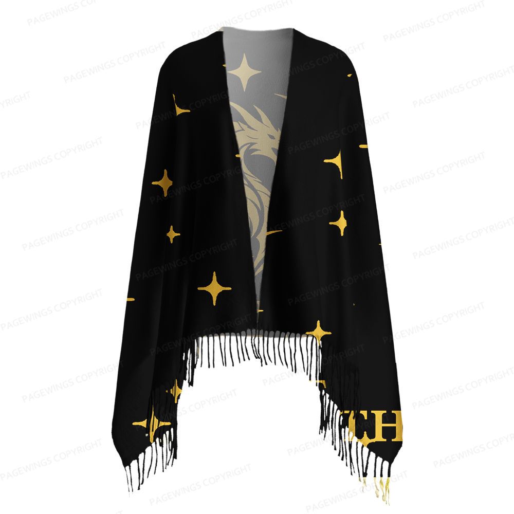 Pagewings Fantasy Bookish Long Fringe Scarf 