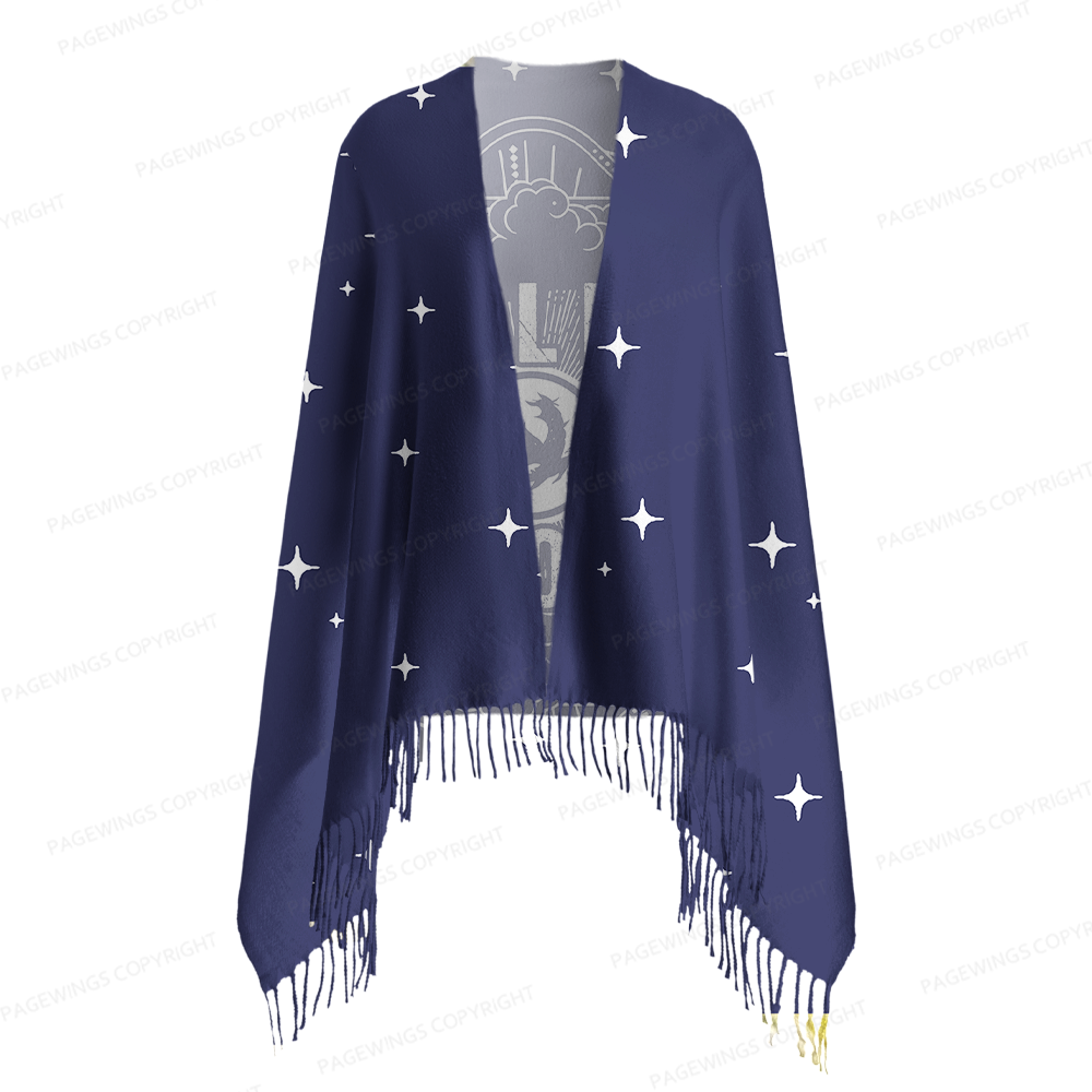 Pagewings Fantasy Bookish Long Fringe Scarf 