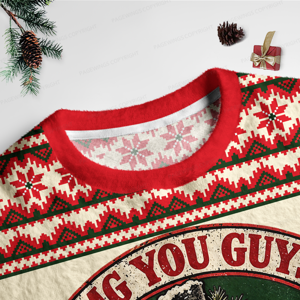 Pagewings Christmas OMG You Guys One Degree Meltdown Unisex Ugly Light Knit Sweatshirt