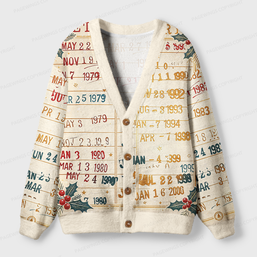 Pagewings Christmas Book Card Light Knit Unisex Cardigan Sweaters