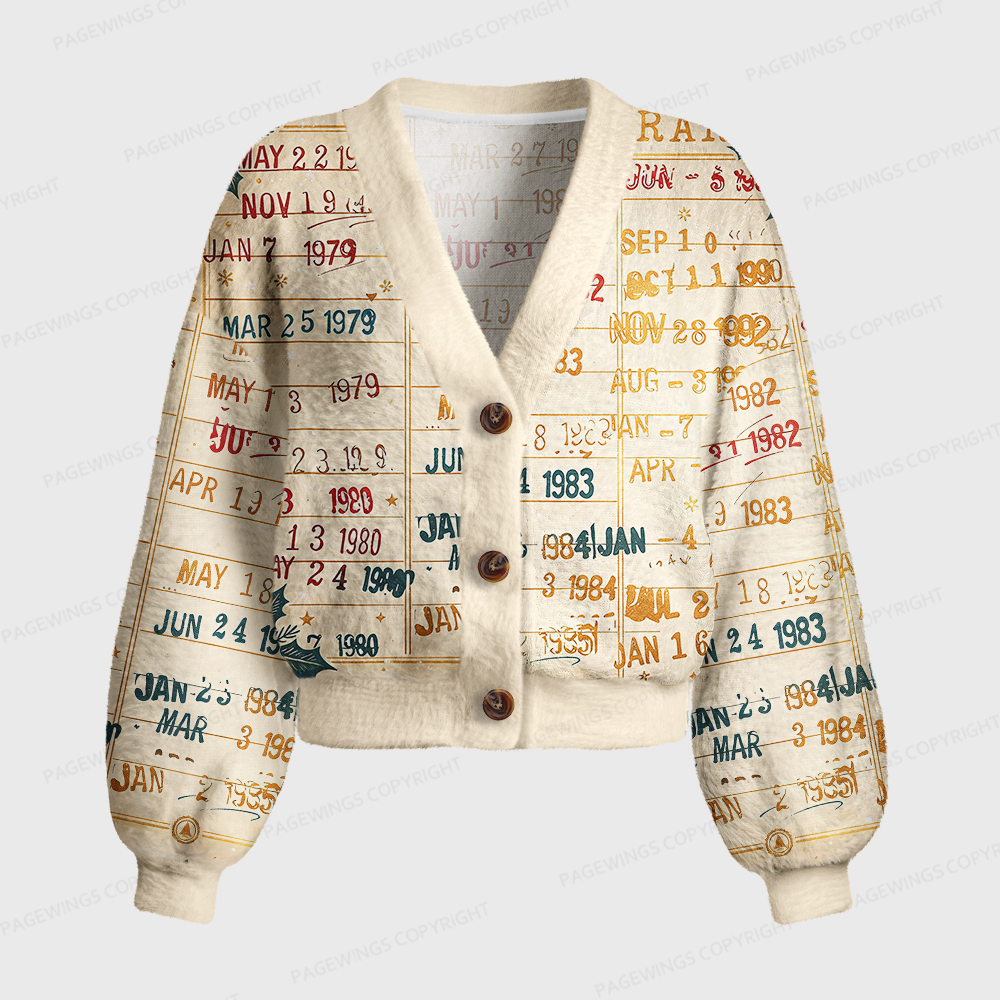 Pagewings Christmas Book Card Women's Cardigan Sweater