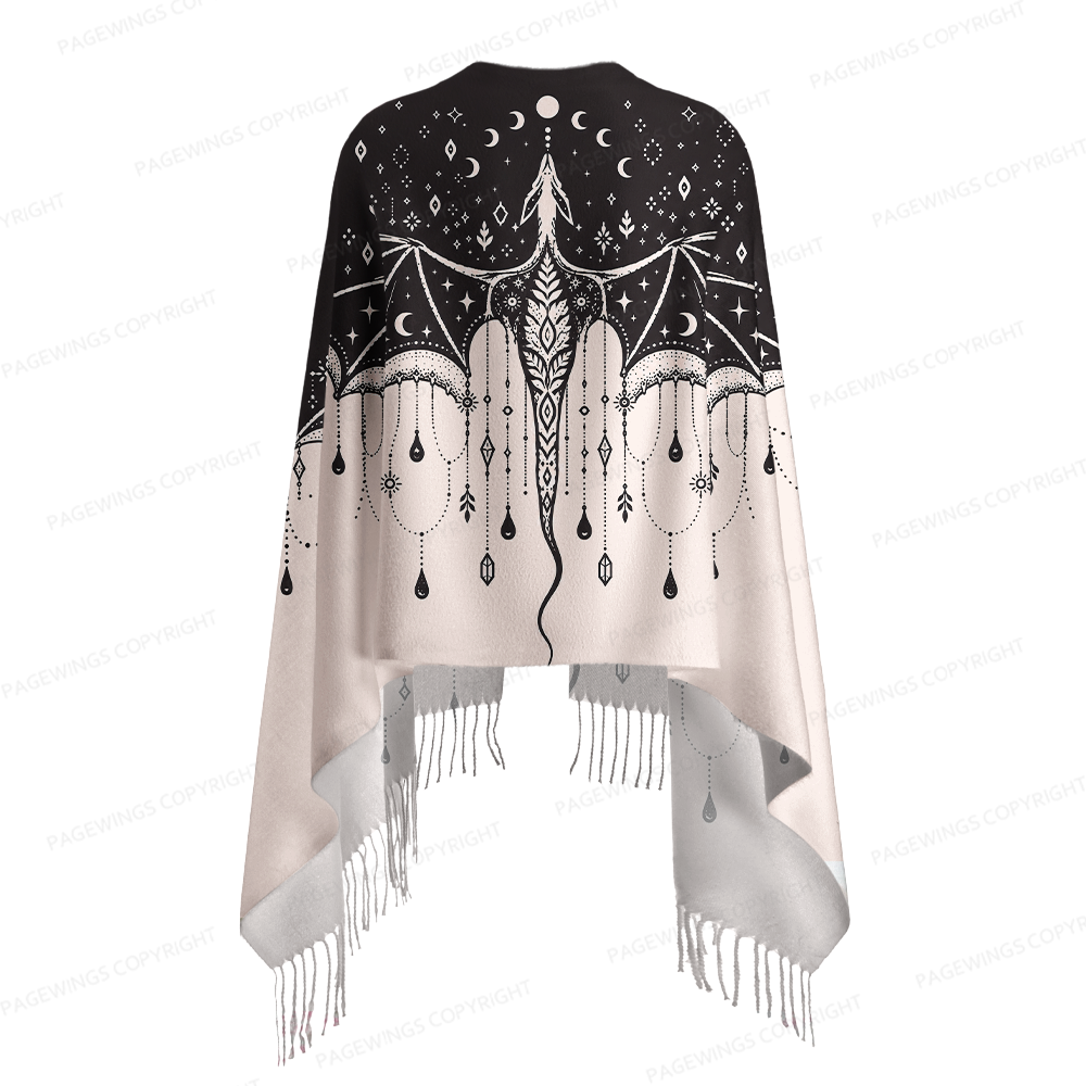 Pagewings Fantasy Bookish Long Fringe Scarf 