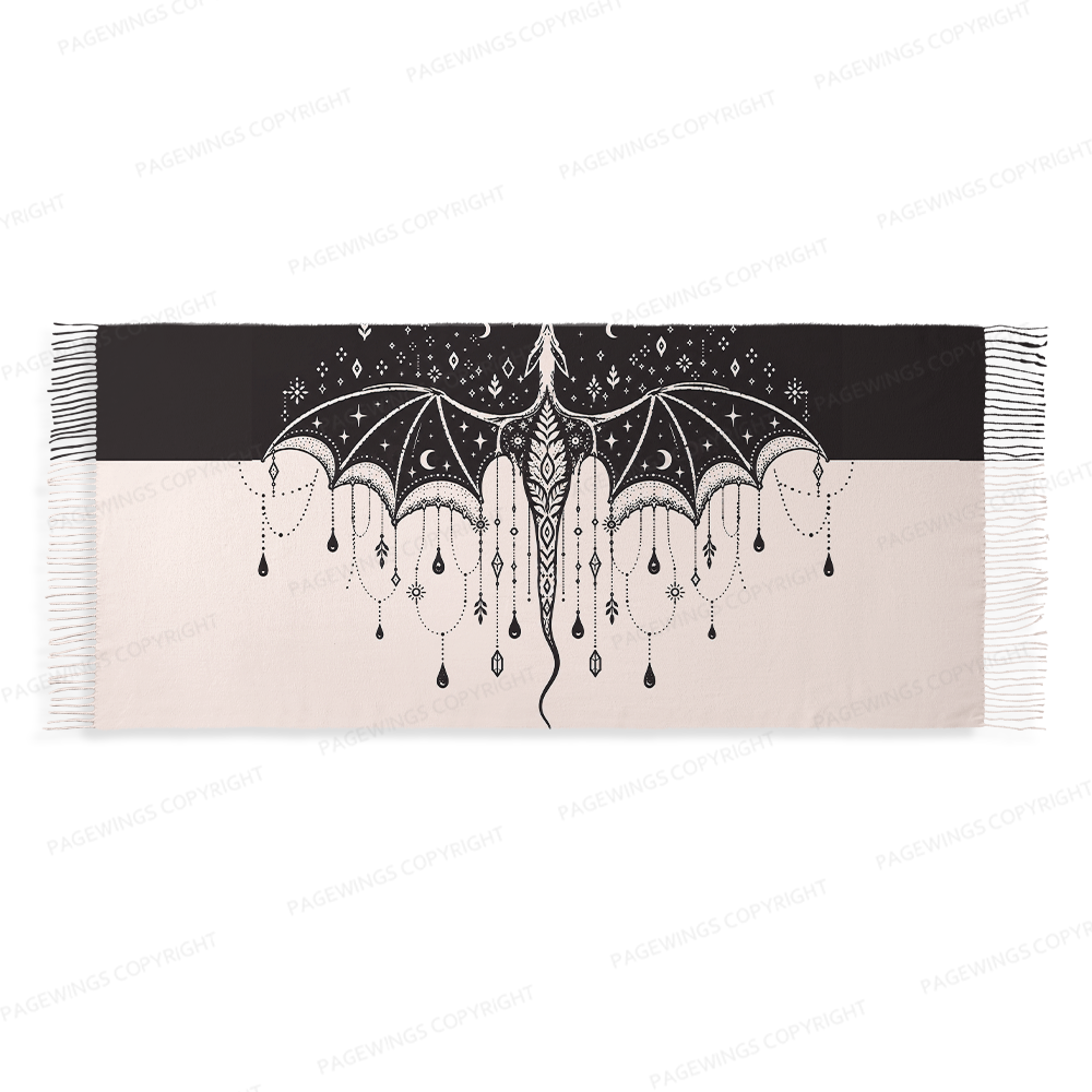 Pagewings Fantasy Bookish Long Fringe Scarf 