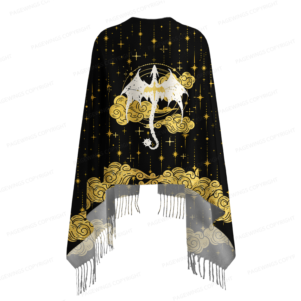Pagewings Fantasy Bookish Long Fringe Scarf 