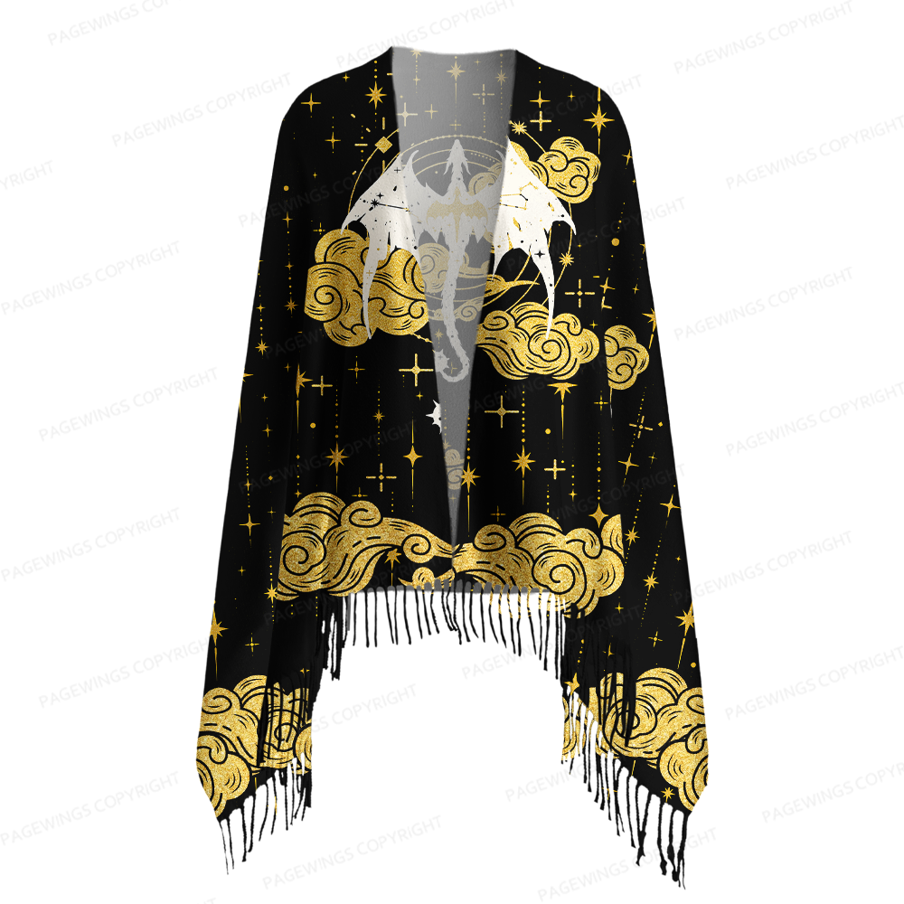 Pagewings Fantasy Bookish Long Fringe Scarf 
