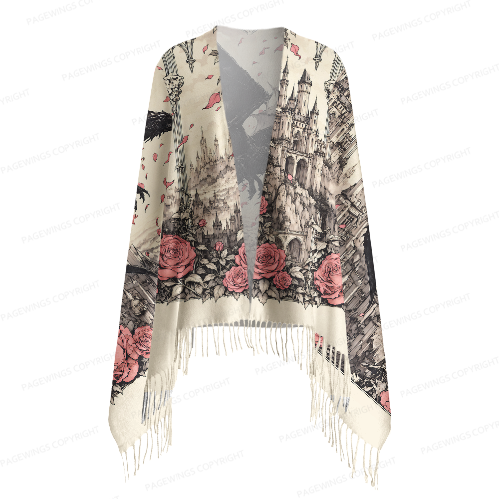 Pagewings Fantasy Bookish Long Fringe Scarf 