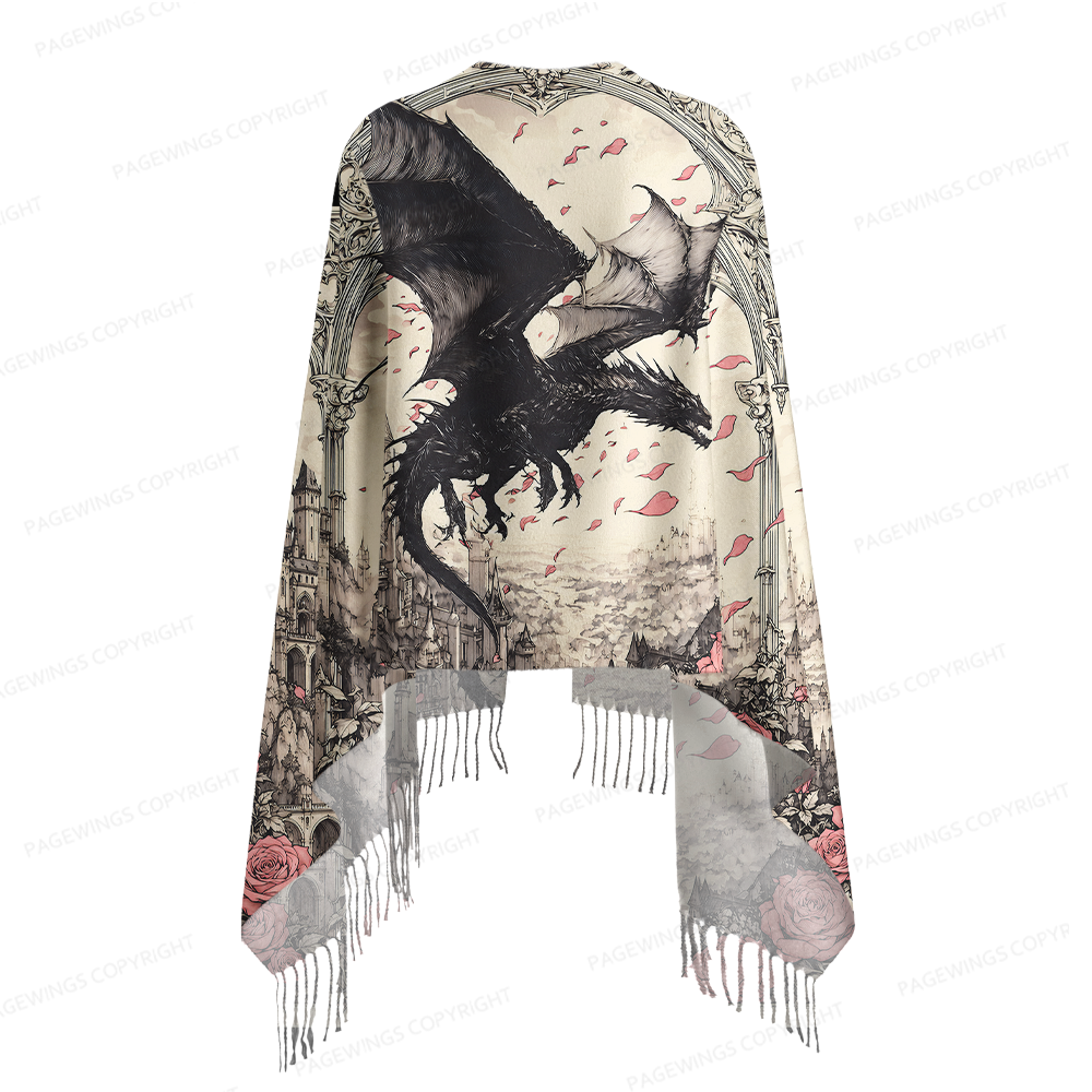 Pagewings Fantasy Bookish Long Fringe Scarf 
