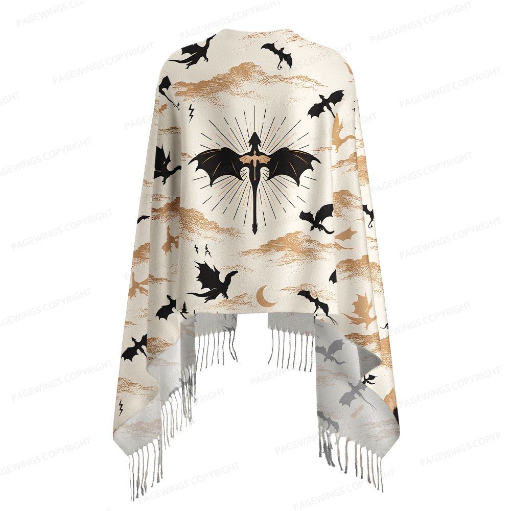 Pagewings Fantasy Bookish Long Fringe Scarf 