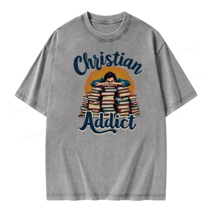Pagewings Christian Book Addict Unisex Washed T-shirt
