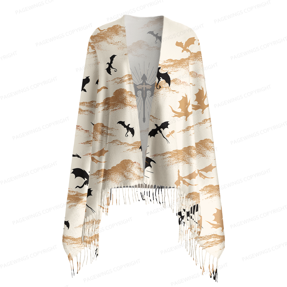Pagewings Fantasy Bookish Long Fringe Scarf 