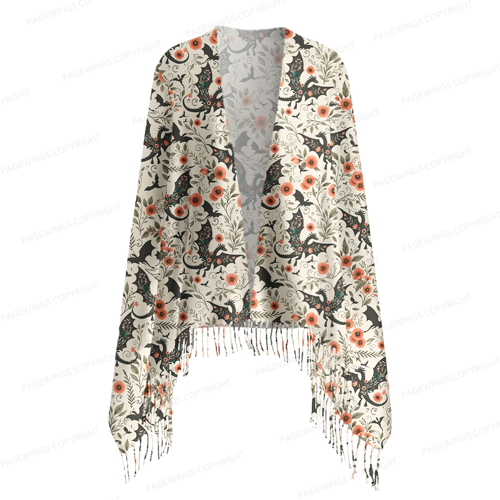 Pagewings Fantasy Bookish Long Fringe Scarf 