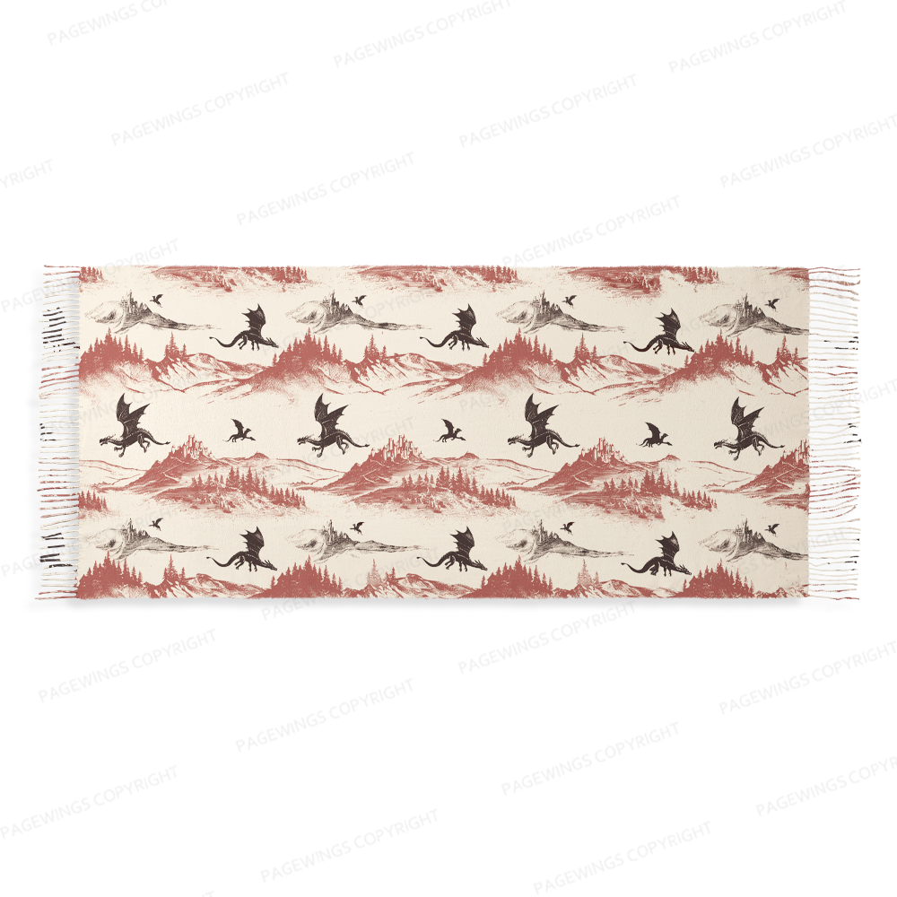 Pagewings Fantasy Bookish Long Fringe Scarf 