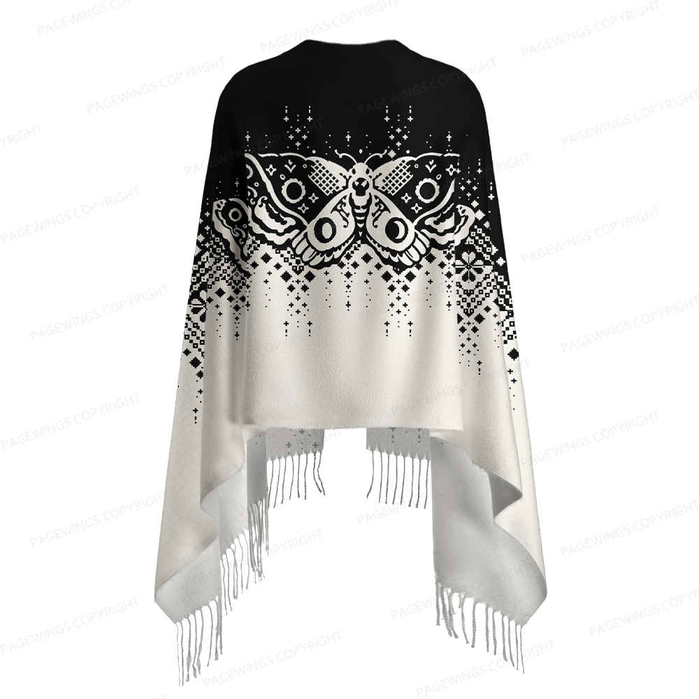 Pagewings Death's-Head Hawkmoth Long Fringe Scarf 
