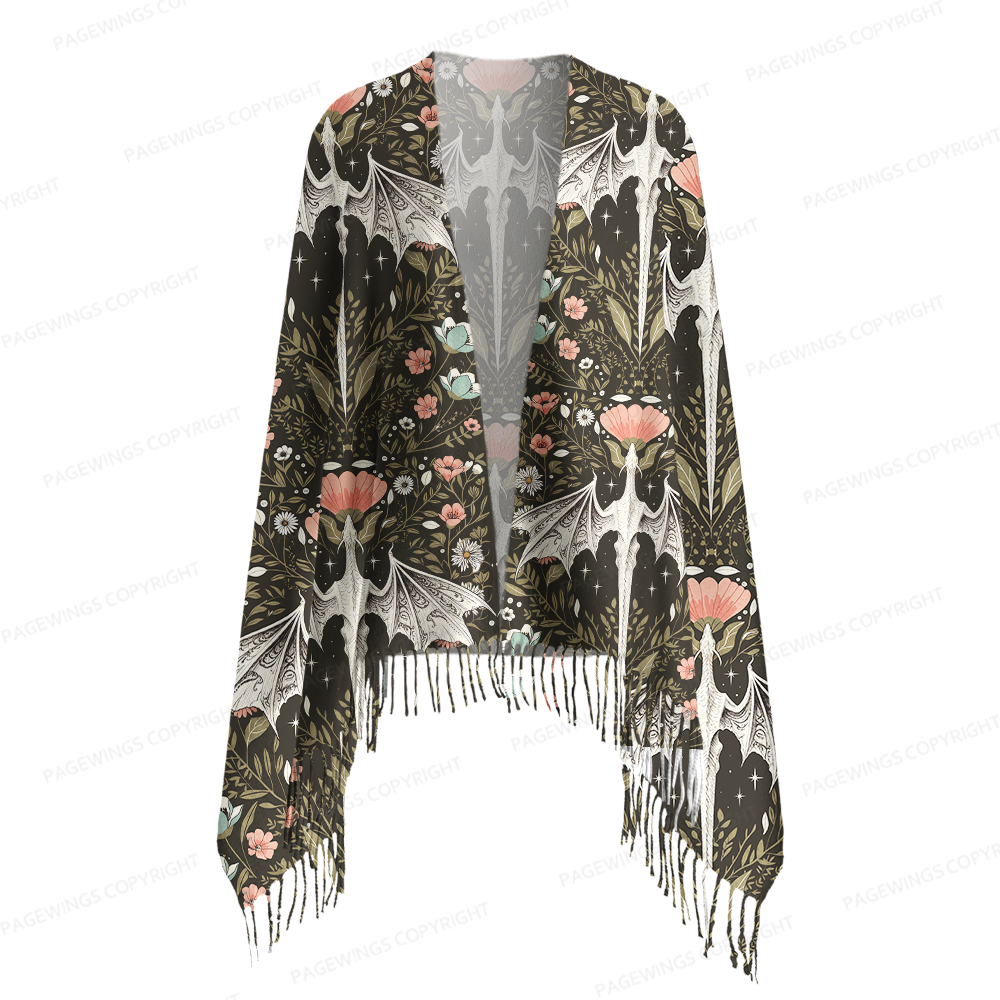 Pagewings Fantasy Bookish Long Fringe Scarf 
