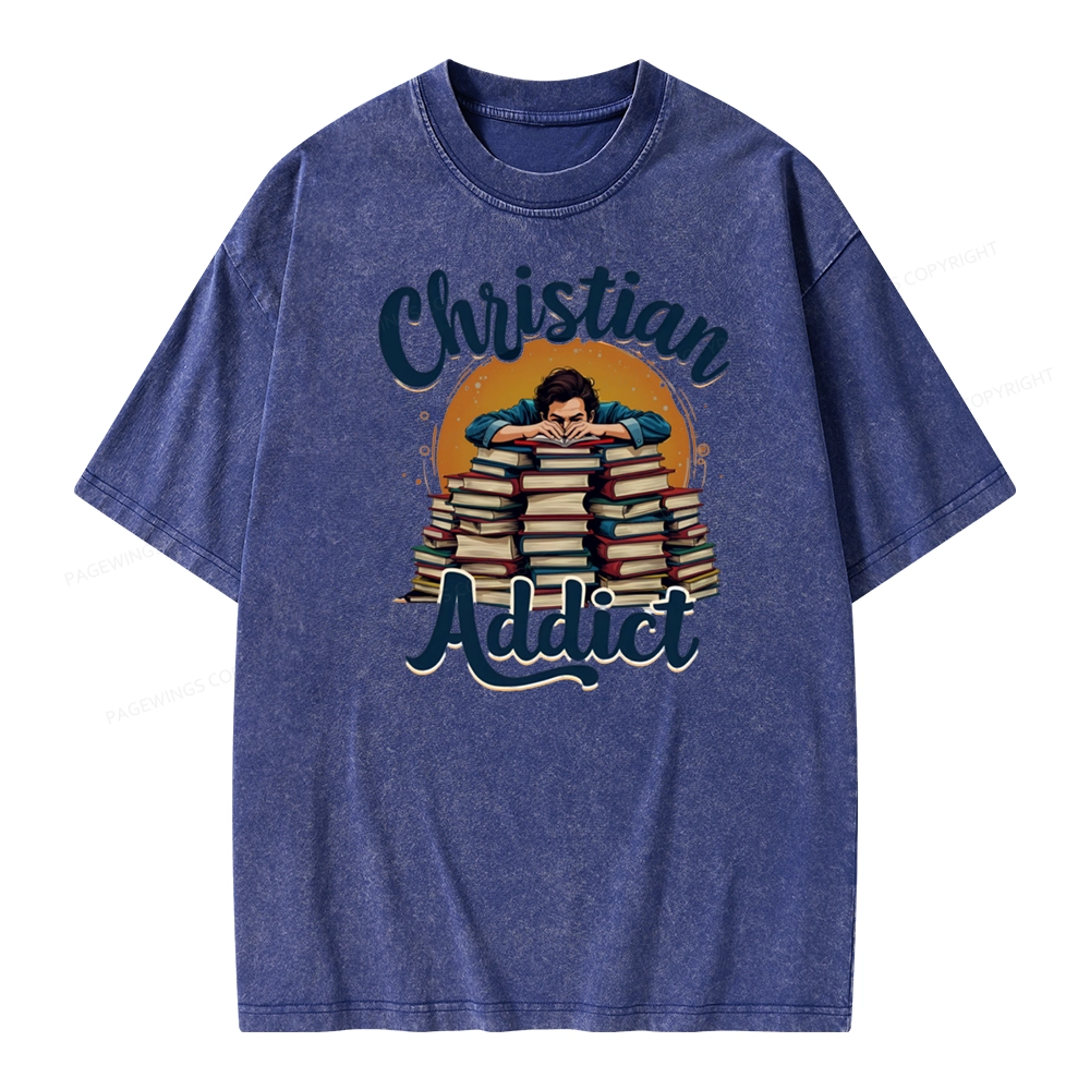 Pagewings Christian Book Addict Unisex Washed T-shirt
