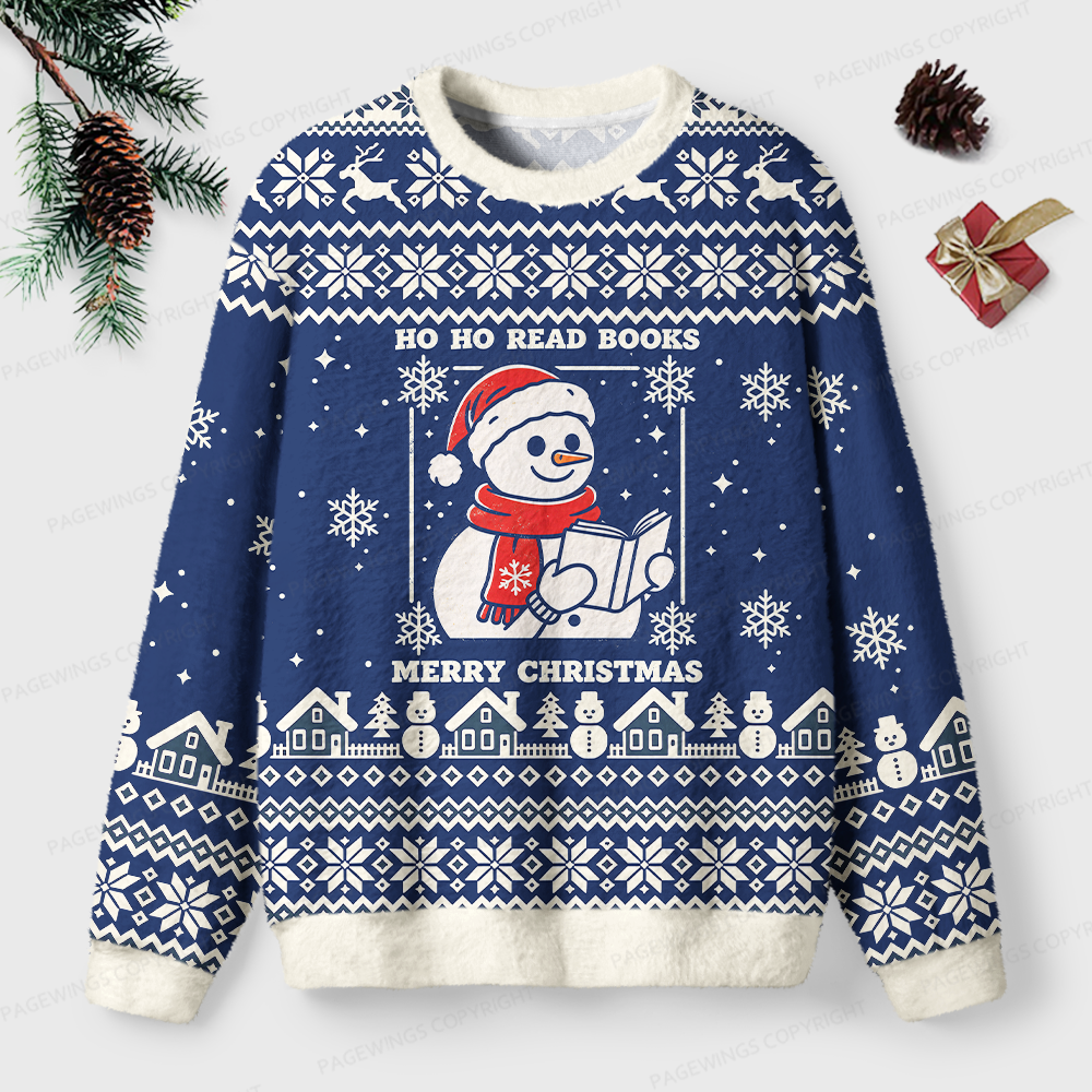 Pagewings Christmas Reading Unisex Ugly Light Knit Sweatshirt