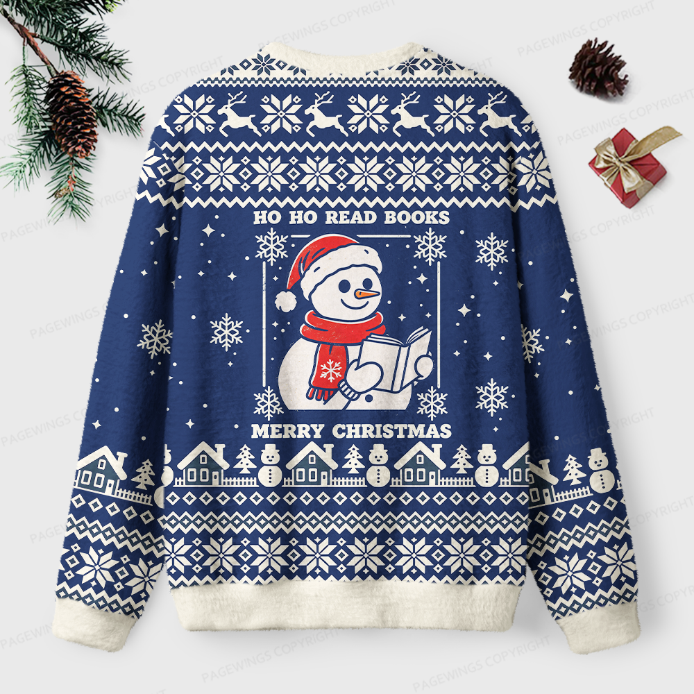 Pagewings Christmas Reading Unisex Ugly Light Knit Sweatshirt