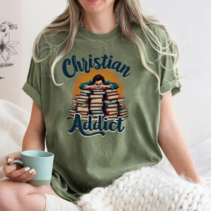 Pagewings Christian Book Addict Unisex Washed T-shirt