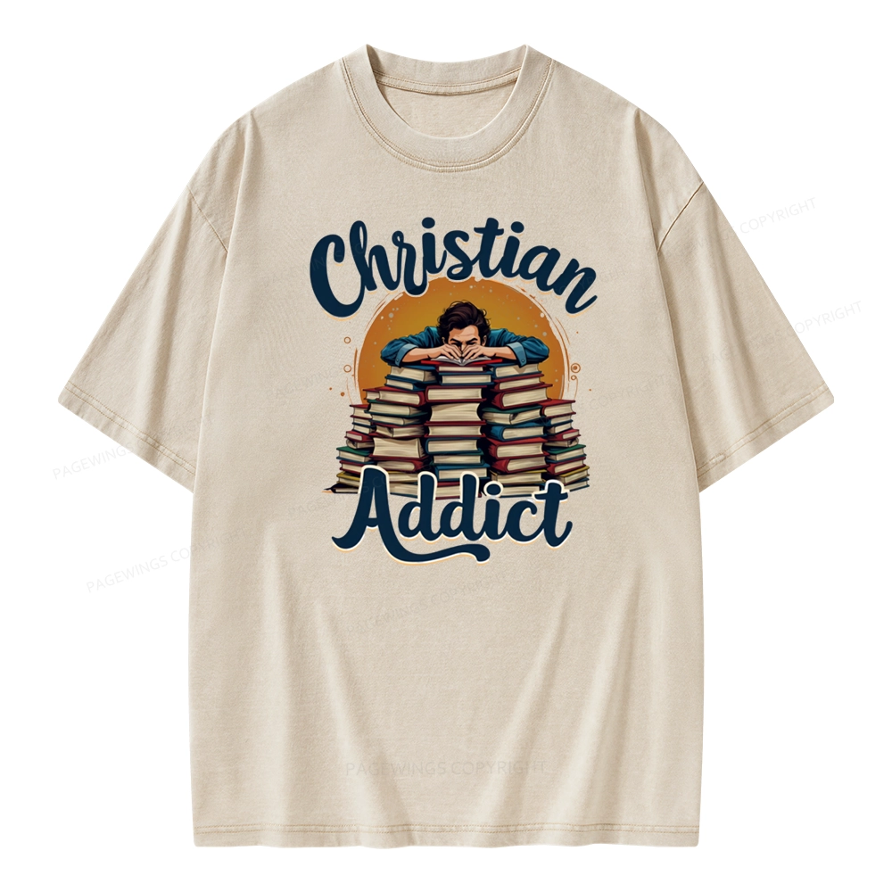 Pagewings Christian Book Addict Unisex Washed T-shirt