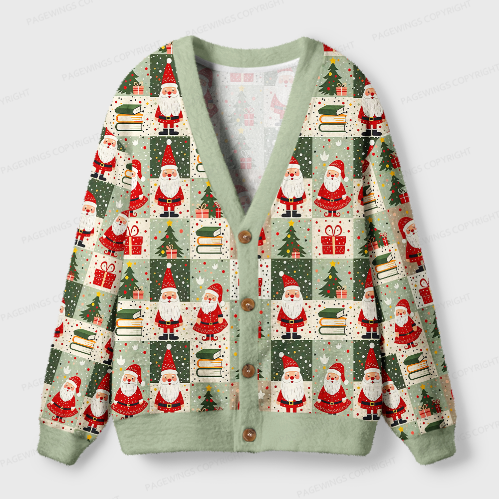 Pagewings Christmas Bookstore Light Knit Unisex Cardigan Sweaters