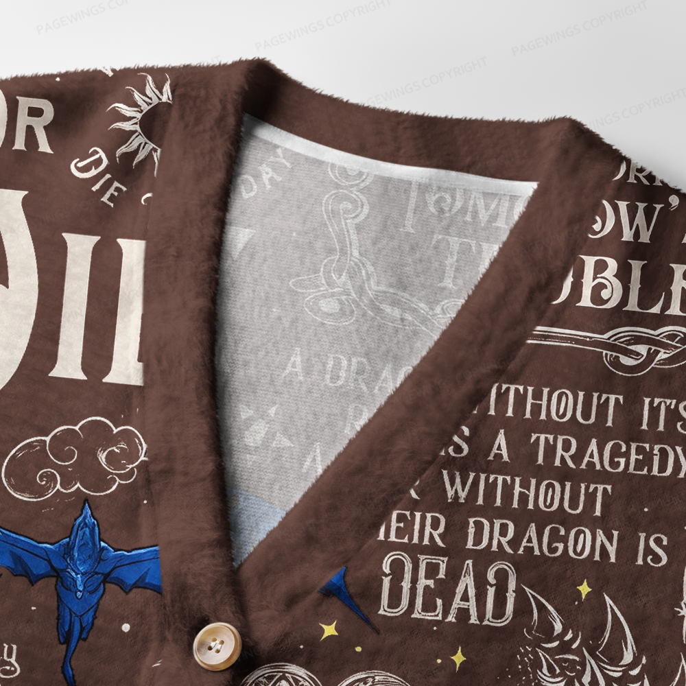 Pagewings Fly Or Die Dragon Light Knit Unisex Cardigan Sweaters