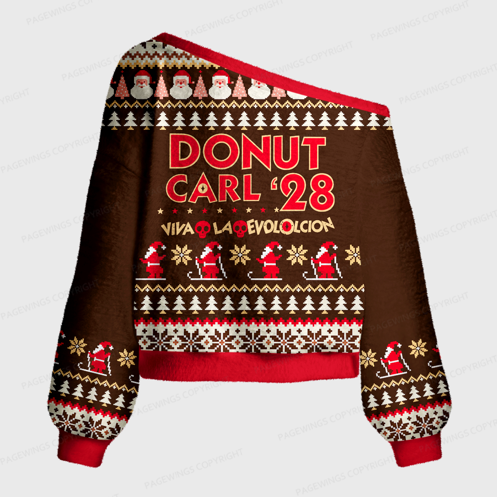 Pagewings Sci Fi Book Lover Off Shoulder Ugly Knit Sweater