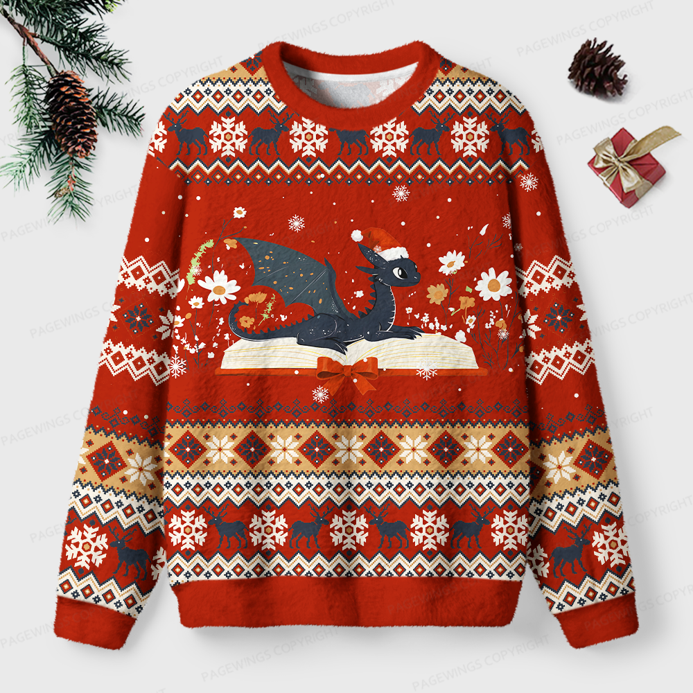 Pagewings Fantasy Book Lover Unisex Ugly Light Knit Sweatshirt