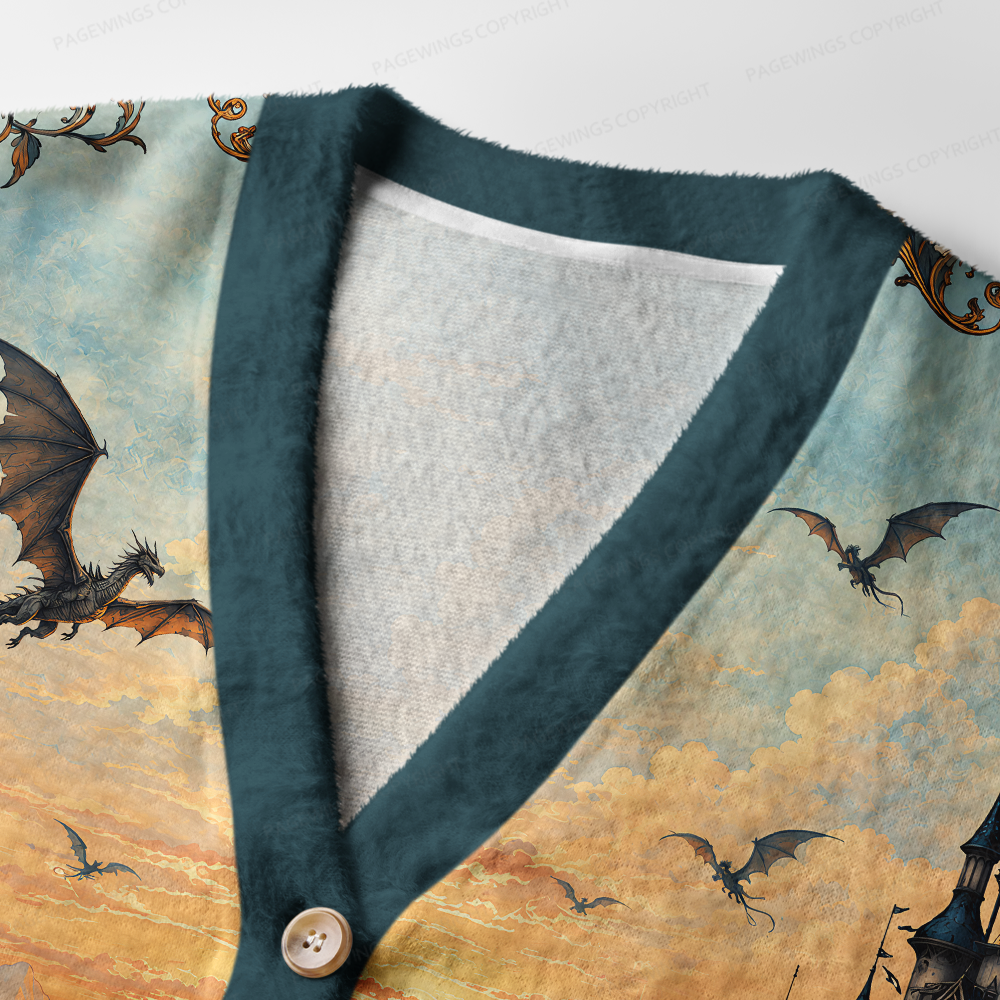 Pagewings Fantasy Bookish Light Knit Unisex Cardigan Sweaters