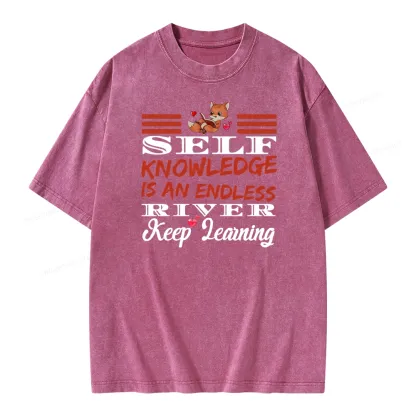 Pagewings Self Knowledge Is An Endless River Unisex Washed T-shirt