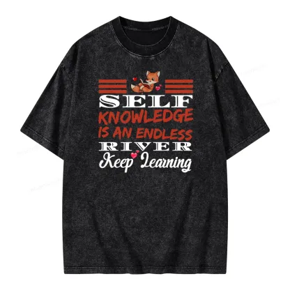 Pagewings Self Knowledge Is An Endless River Unisex Washed T-shirt