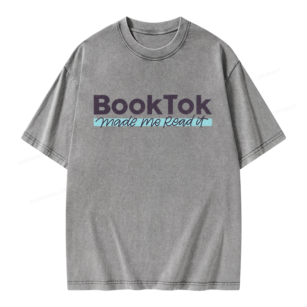 Pagewings Booktok Made Me Read It Unisex Washed T-shirt