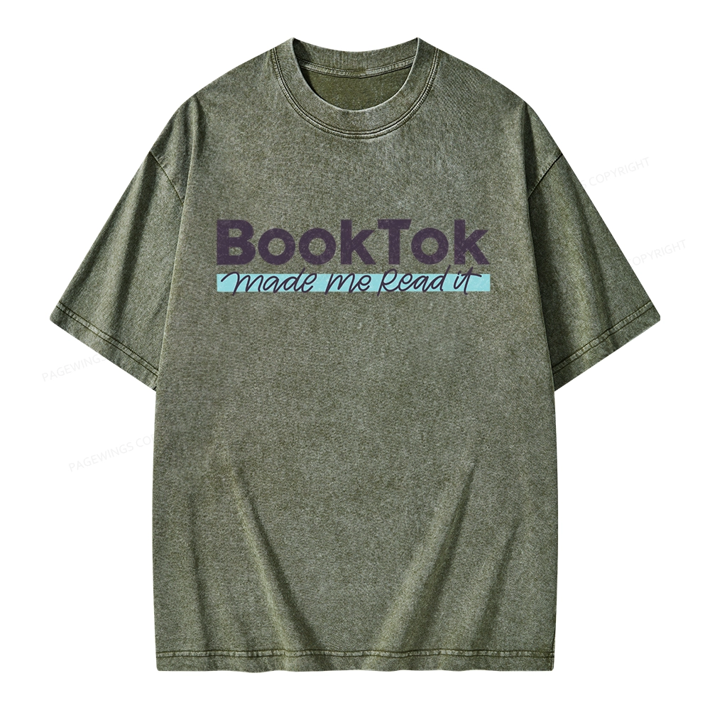 Pagewings Booktok Made Me Read It Unisex Washed T-shirt