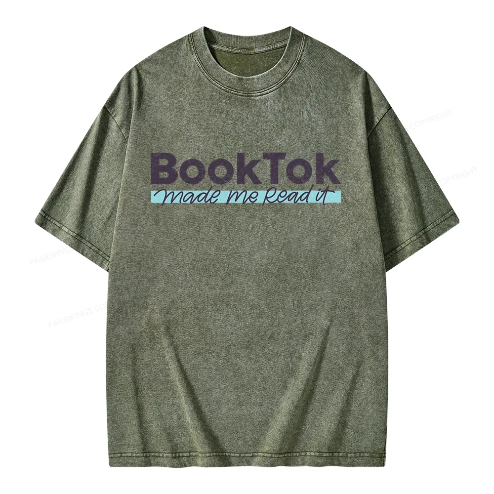Pagewings Booktok Made Me Read It Unisex Washed T-shirt