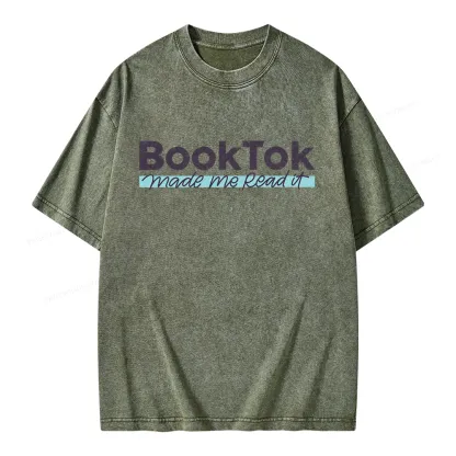 Pagewings Booktok Made Me Read It Unisex Washed T-shirt