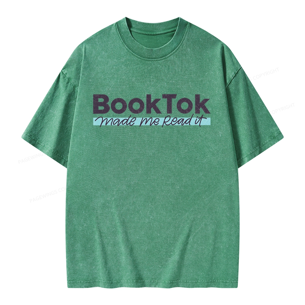 Pagewings Booktok Made Me Read It Unisex Washed T-shirt