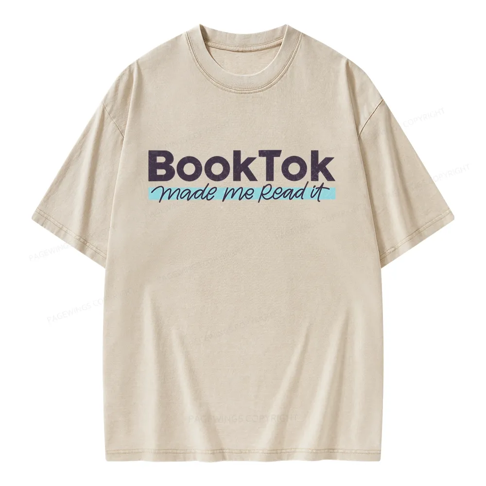 Pagewings Booktok Made Me Read It Unisex Washed T-shirt