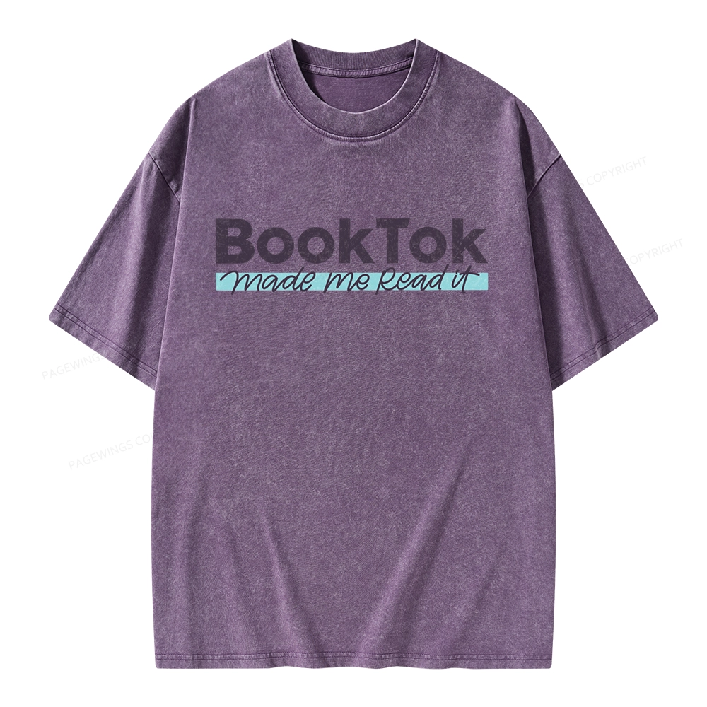 Pagewings Booktok Made Me Read It Unisex Washed T-shirt