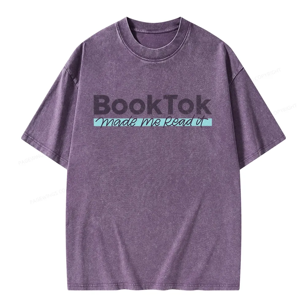 Pagewings Booktok Made Me Read It Unisex Washed T-shirt