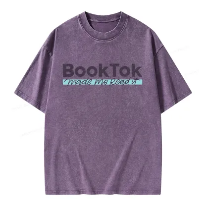 Pagewings Booktok Made Me Read It Unisex Washed T-shirt
