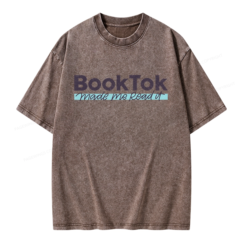 Pagewings Booktok Made Me Read It Unisex Washed T-shirt