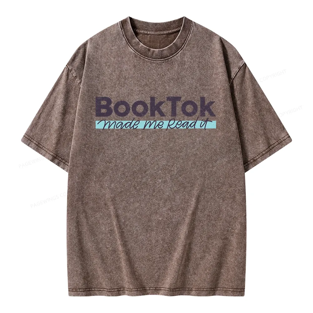 Pagewings Booktok Made Me Read It Unisex Washed T-shirt