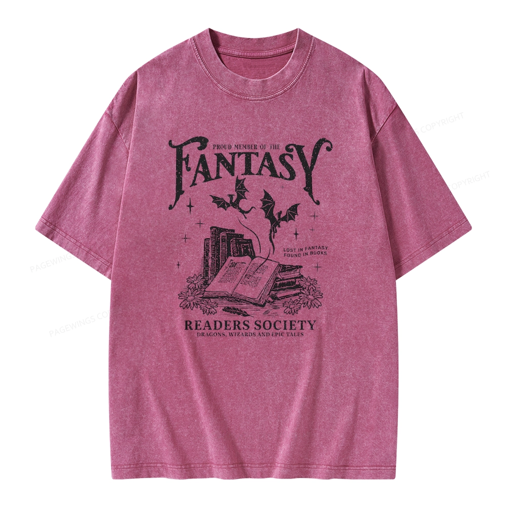 Pagewings Fantasy Readers Society Unisex Washed T-shirt