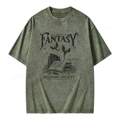 Pagewings Fantasy Readers Society Unisex Washed T-shirt